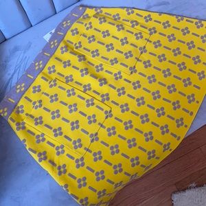 Anthro Maeve yellow and gray skirt